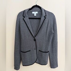 Magaschoni Black and Gray Herringbone Blazer